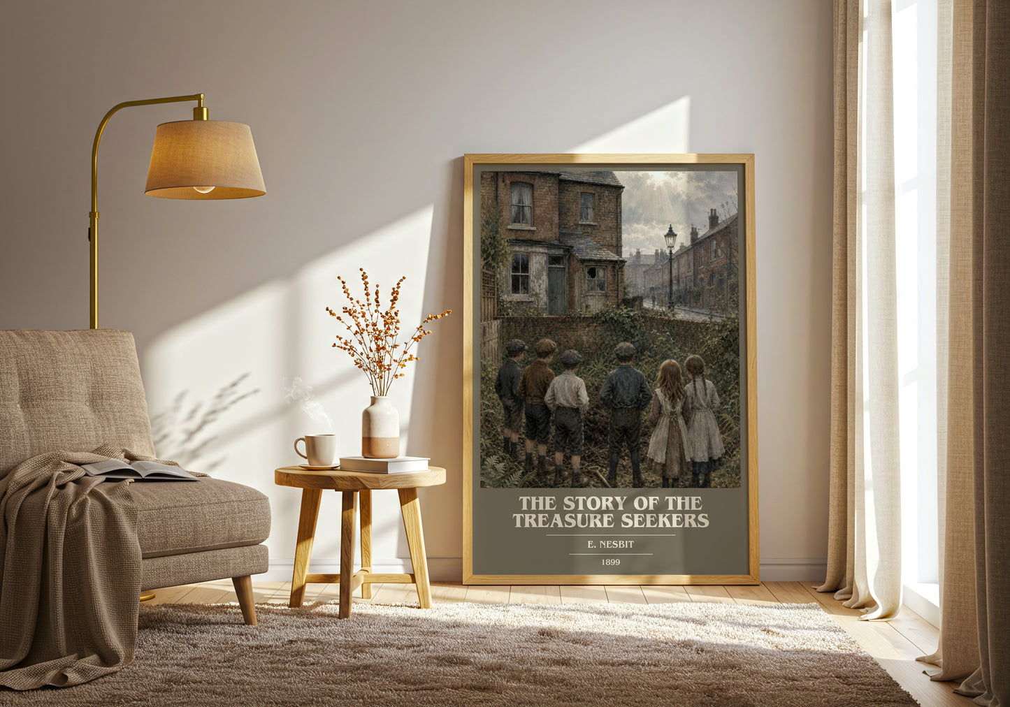 The Story Of The Treasure Seekers book cover print on bookshelf – E. Nesbit fan gift