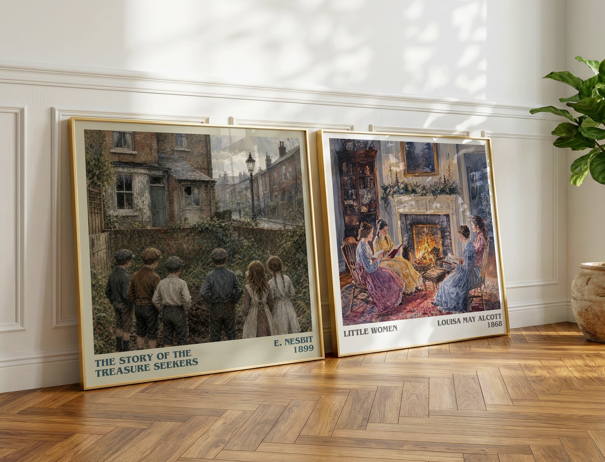 The Story Of The Treasure Seekers literary print on bookshelf – E. Nesbit fan gift