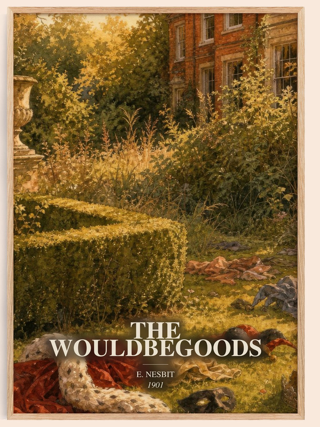 The Wouldbegoods watercolour book poster by E. Nesbit – framed literary art print
