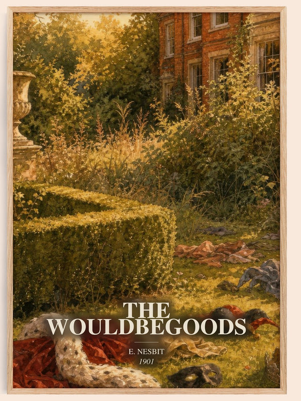 The Wouldbegoods watercolour book poster by E. Nesbit – framed literary art print