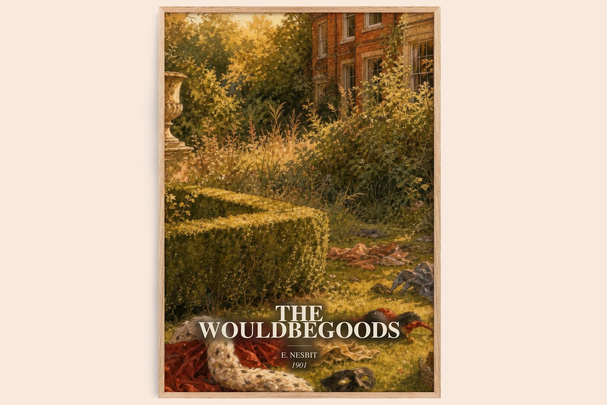 The Wouldbegoods watercolour book poster by E. Nesbit – framed literary art print