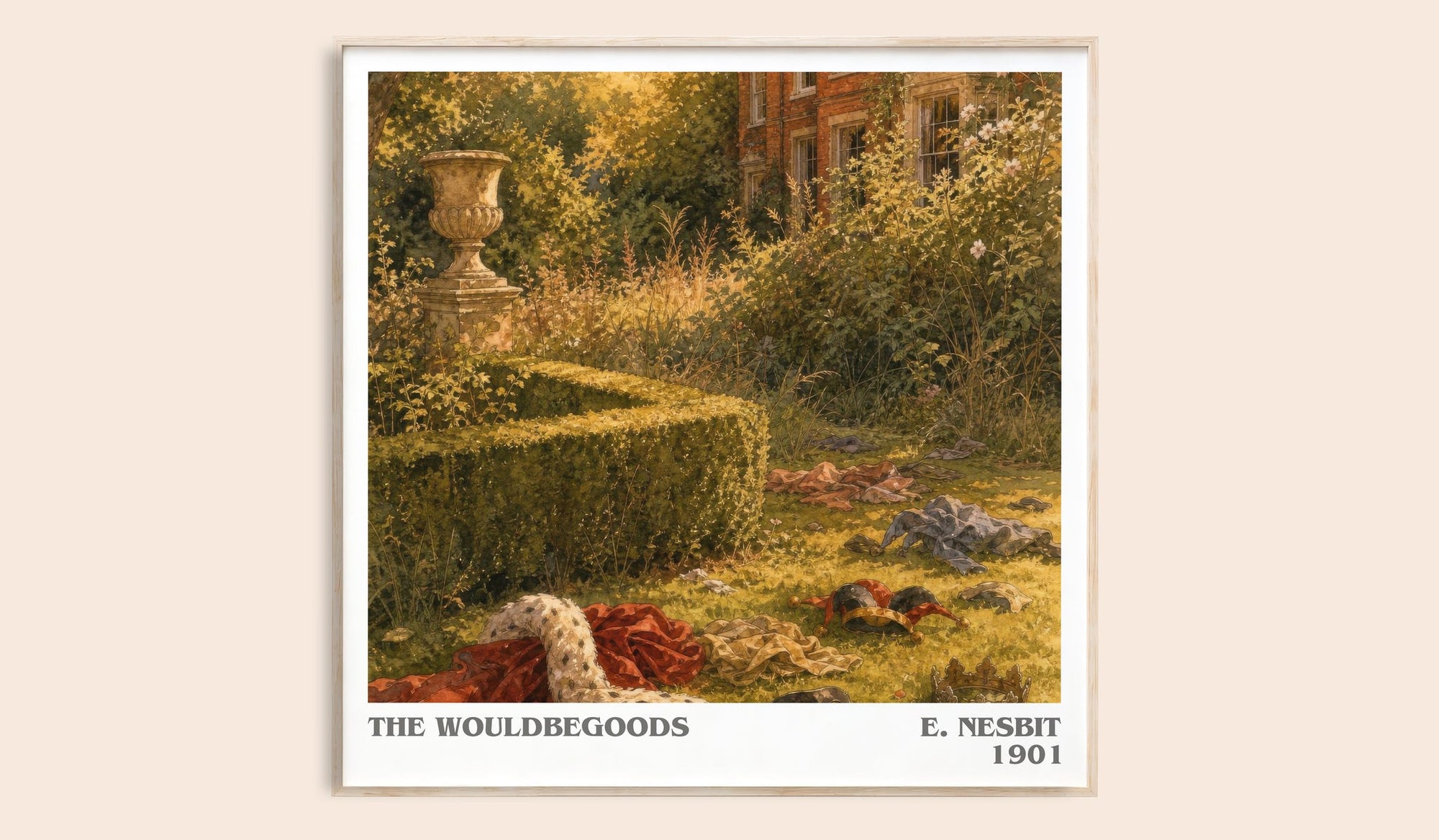 The Wouldbegoods literary book poster by E. Nesbit – framed literary art print
