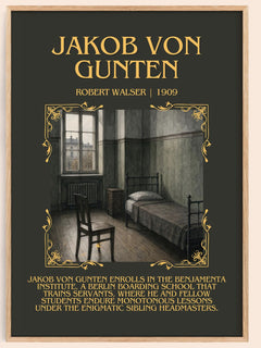 Jakob Von Gunten Minimalist Book Poster by Robert Walser – book poster