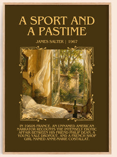 A Sport and a Pastime Minimalist Book Poster by James Salter – book poster