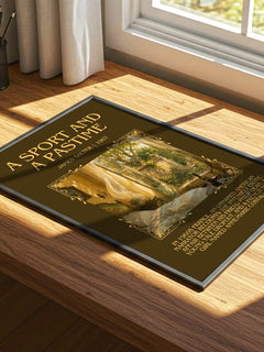 A Sport and a Pastime Minimalist Book Poster by James Salter – print on a sunlit desk