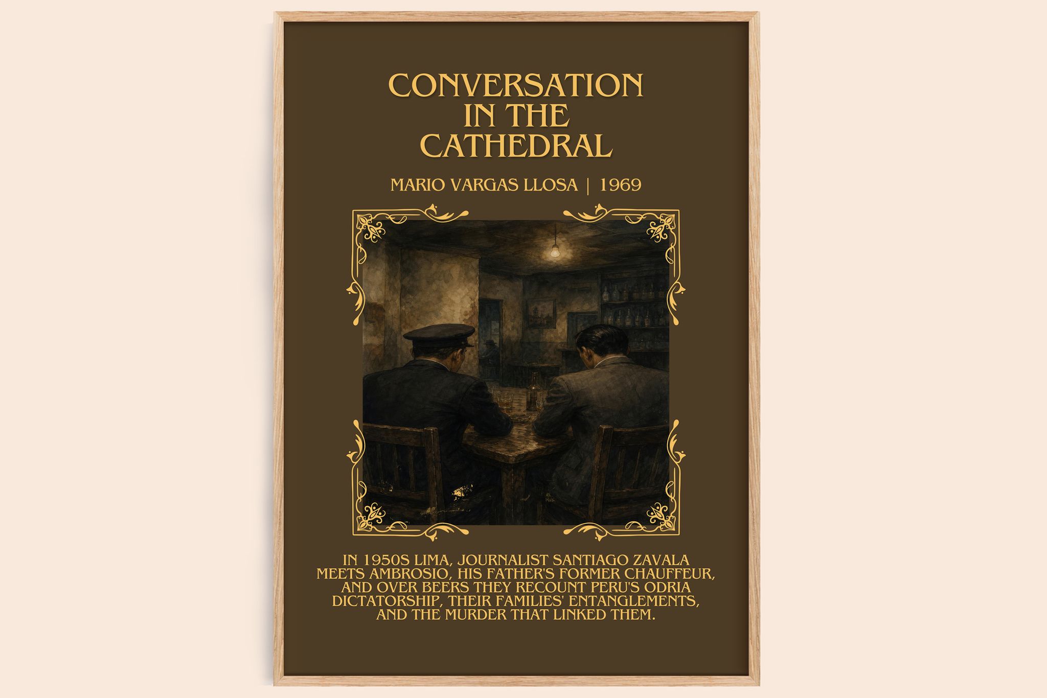 Conversation in the Cathedral Minimalist Book Poster by M. Llosa