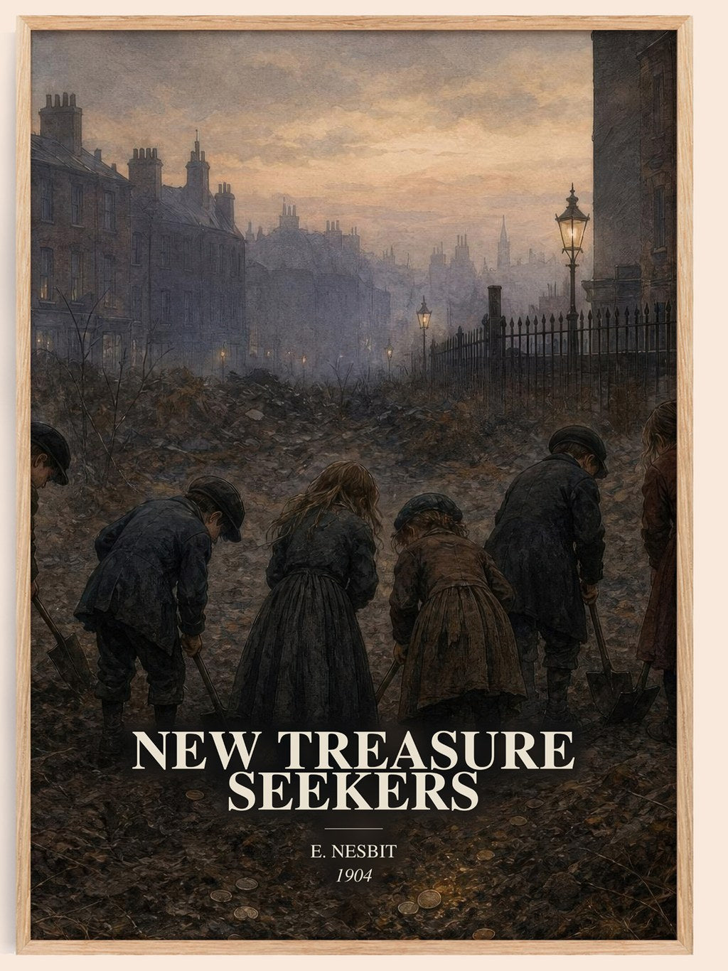 New Treasure Seekers watercolour book poster by E. Nesbit – framed literary art print
