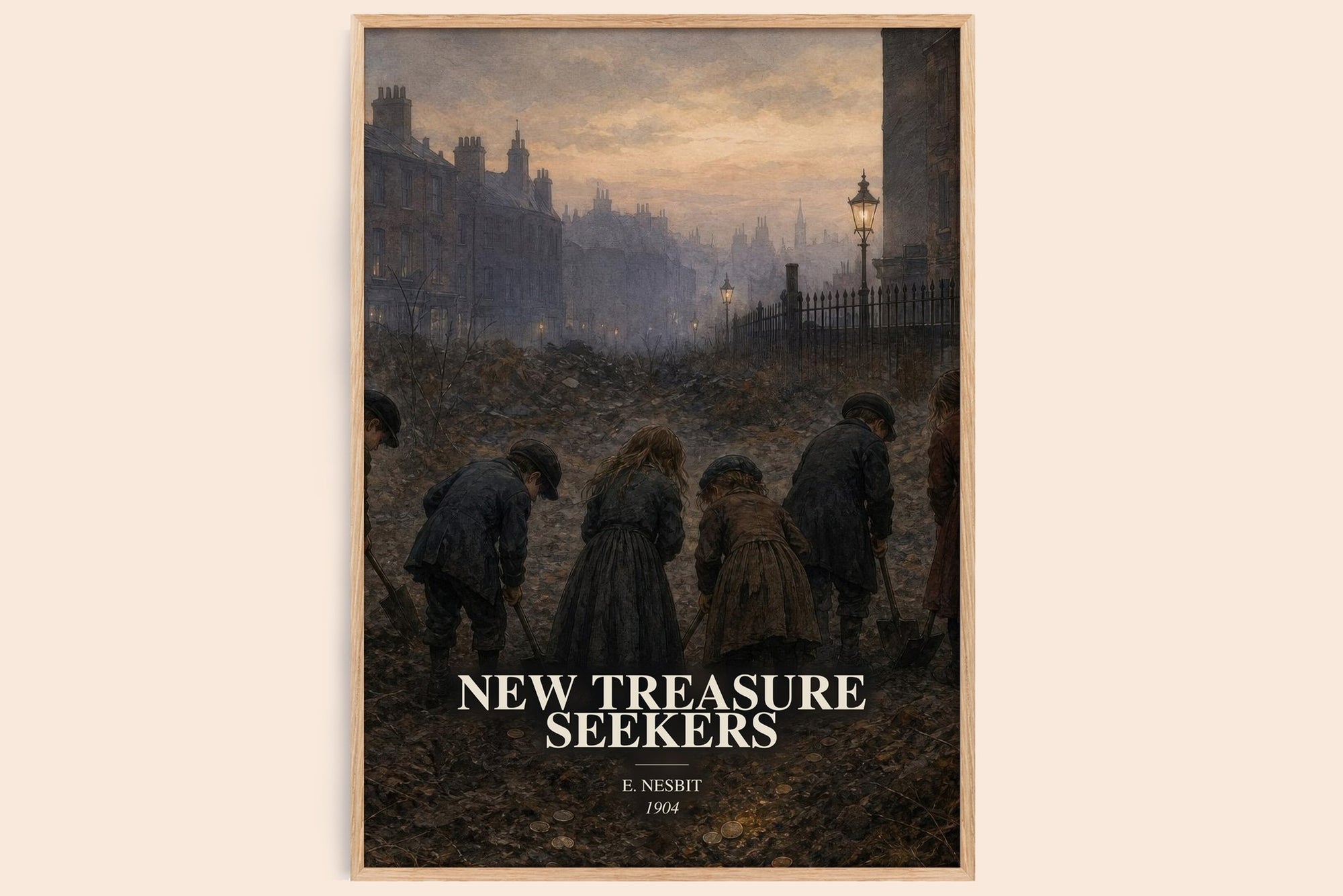 New Treasure Seekers watercolour book poster by E. Nesbit – framed literary art print