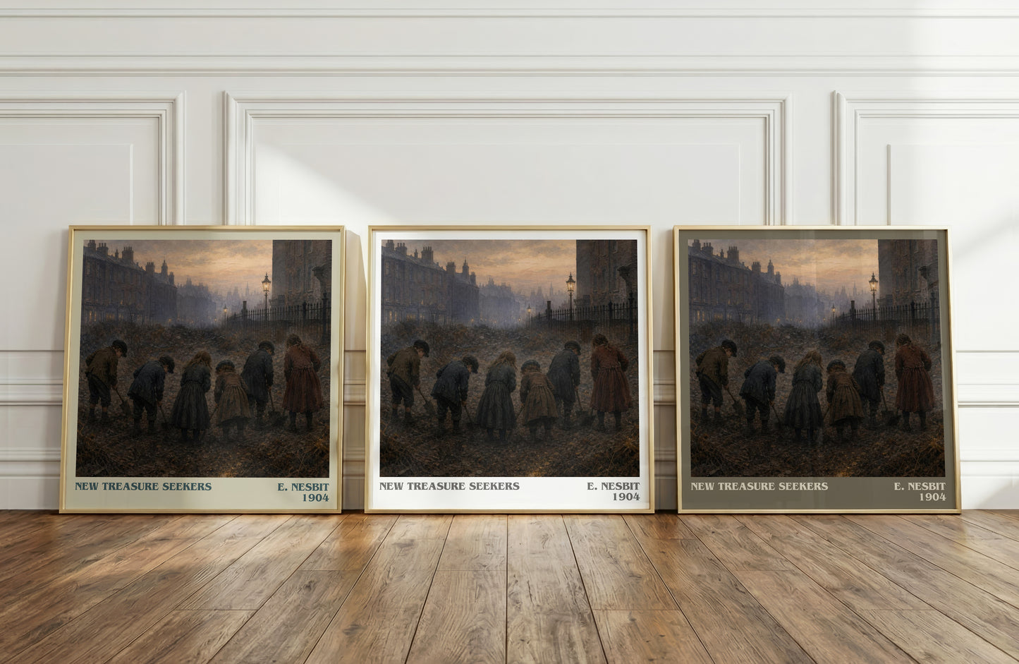 New Treasure Seekers literary art print colour and style options – E. Nesbit book art