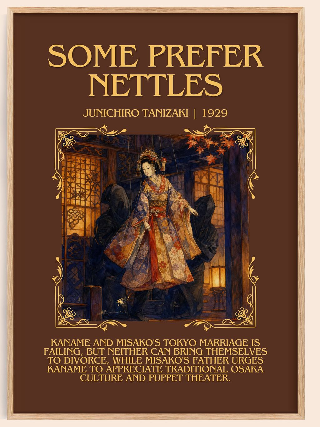 Some Prefer Nettles Minimalist Book Poster by Junichiro Tanizaki – book poster