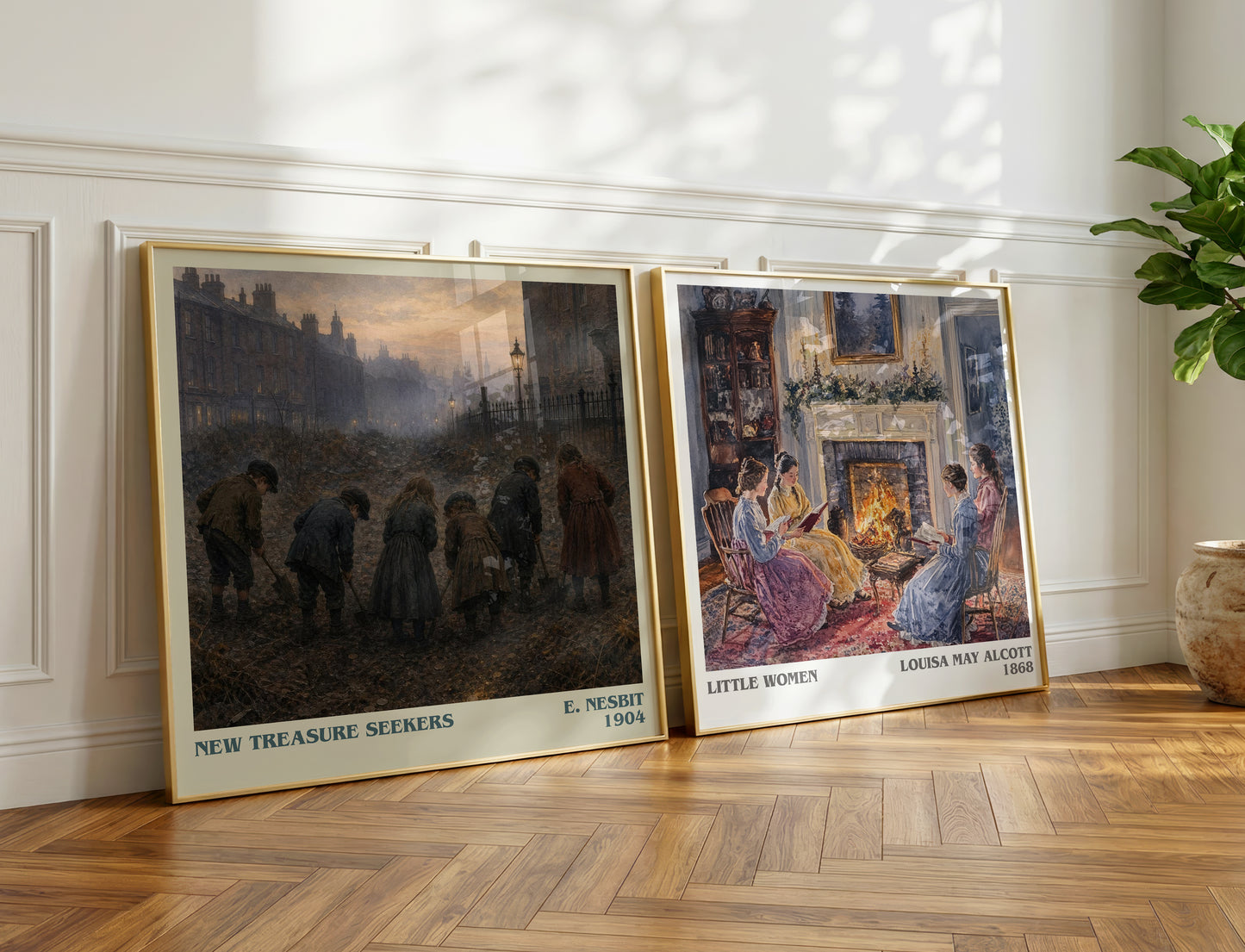 New Treasure Seekers literary print on bookshelf – E. Nesbit fan gift