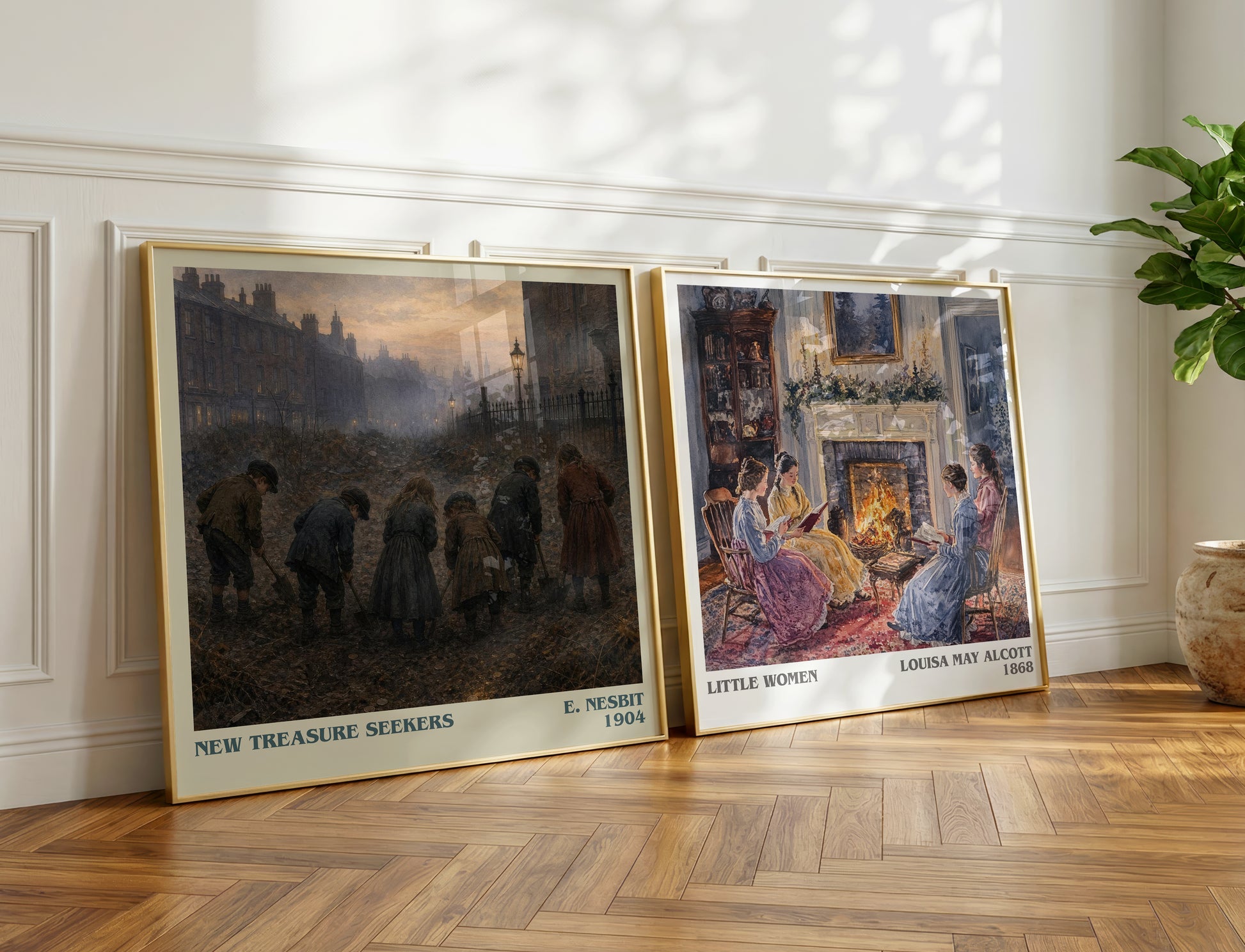 New Treasure Seekers literary print on bookshelf – E. Nesbit fan gift
