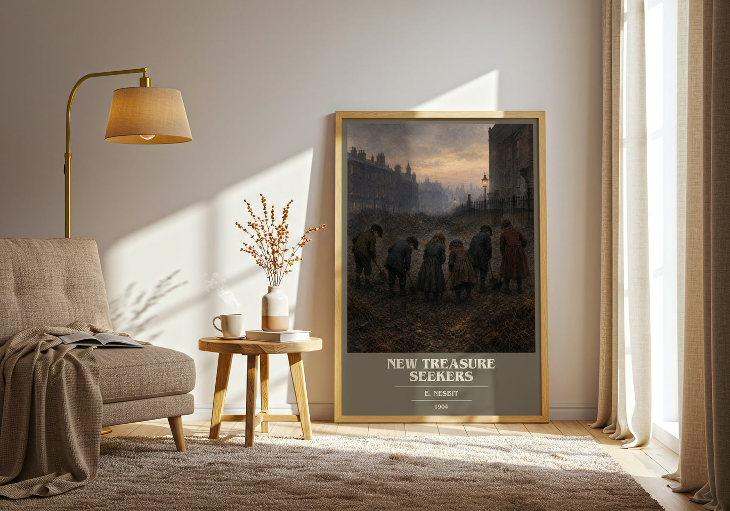 New Treasure Seekers book cover print on bookshelf – E. Nesbit fan gift