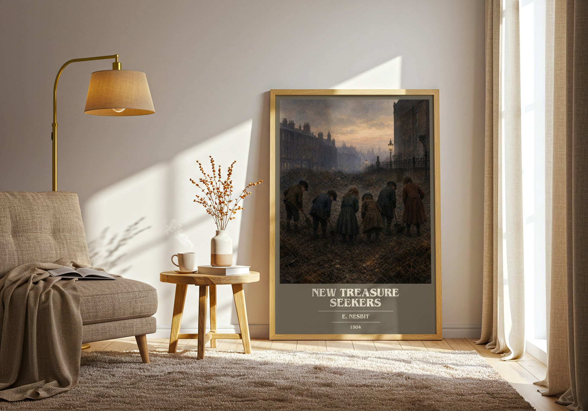 New Treasure Seekers book cover print on bookshelf – E. Nesbit fan gift