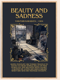 Beauty and Sadness Minimalist Book Poster by Yasunari Kawabata – book poster
