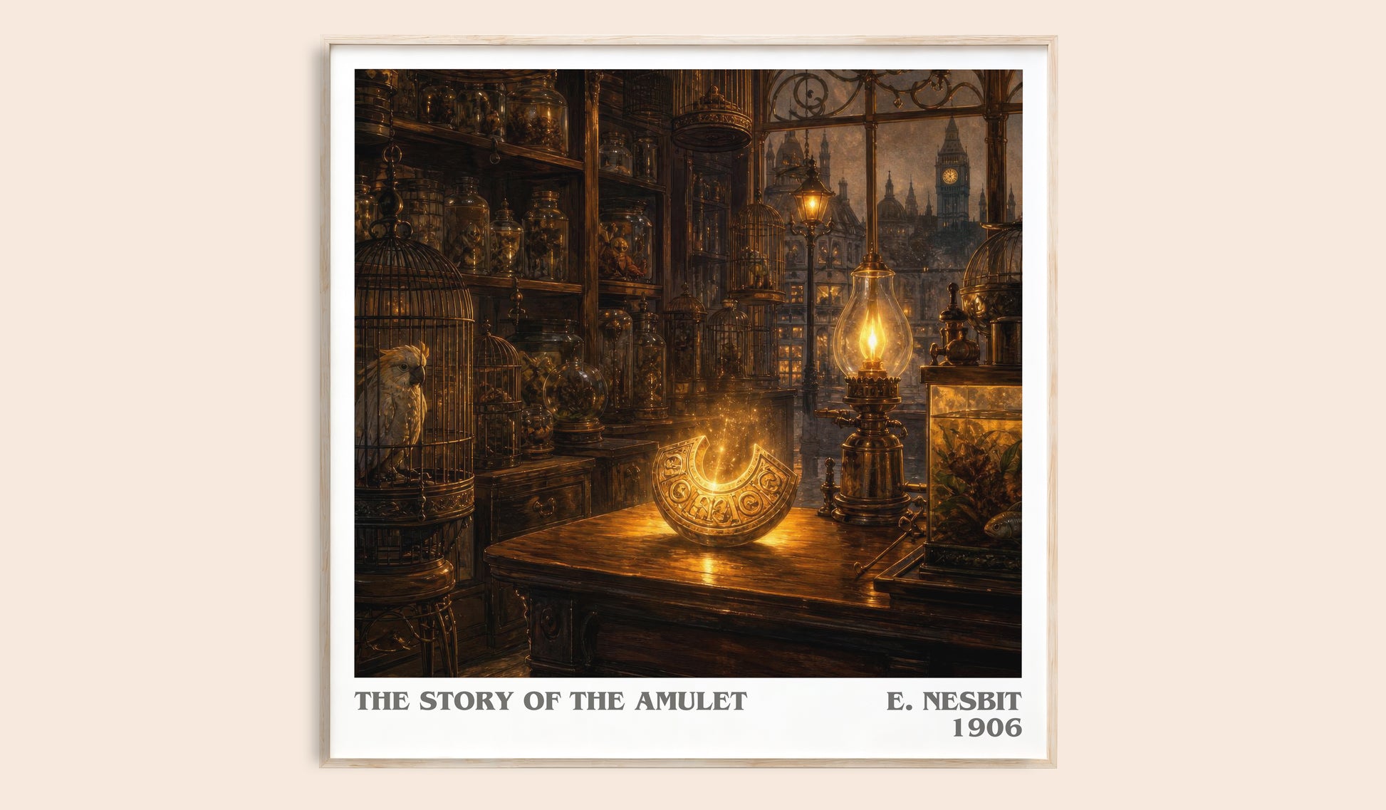 The Story Of The Amulet literary book poster by E. Nesbit – framed literary art print