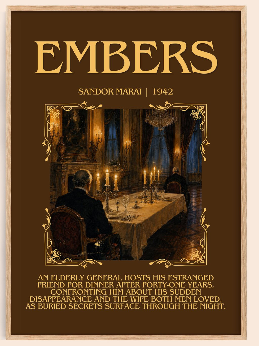 Embers Minimalist Book Poster by Sandor Marai – book poster