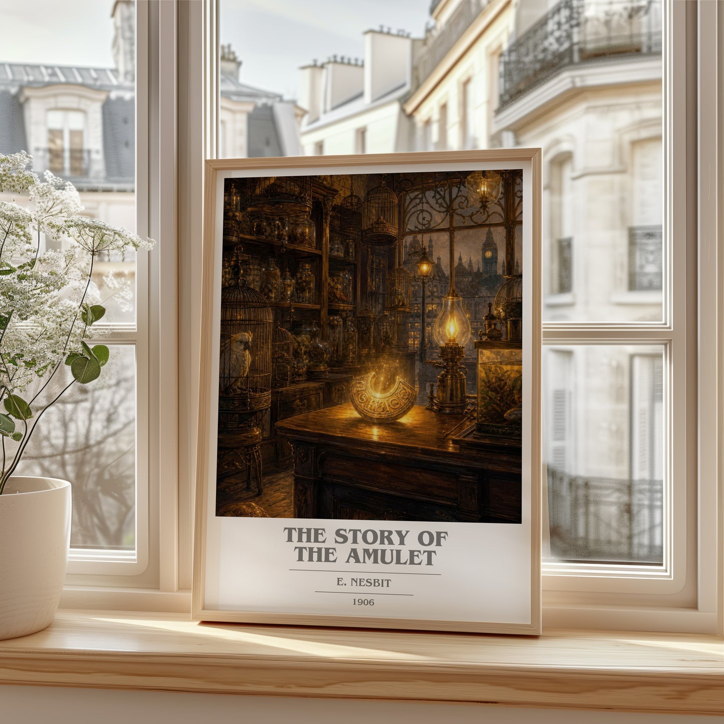 The Story Of The Amulet book cover poster colour and style options – E. Nesbit book art