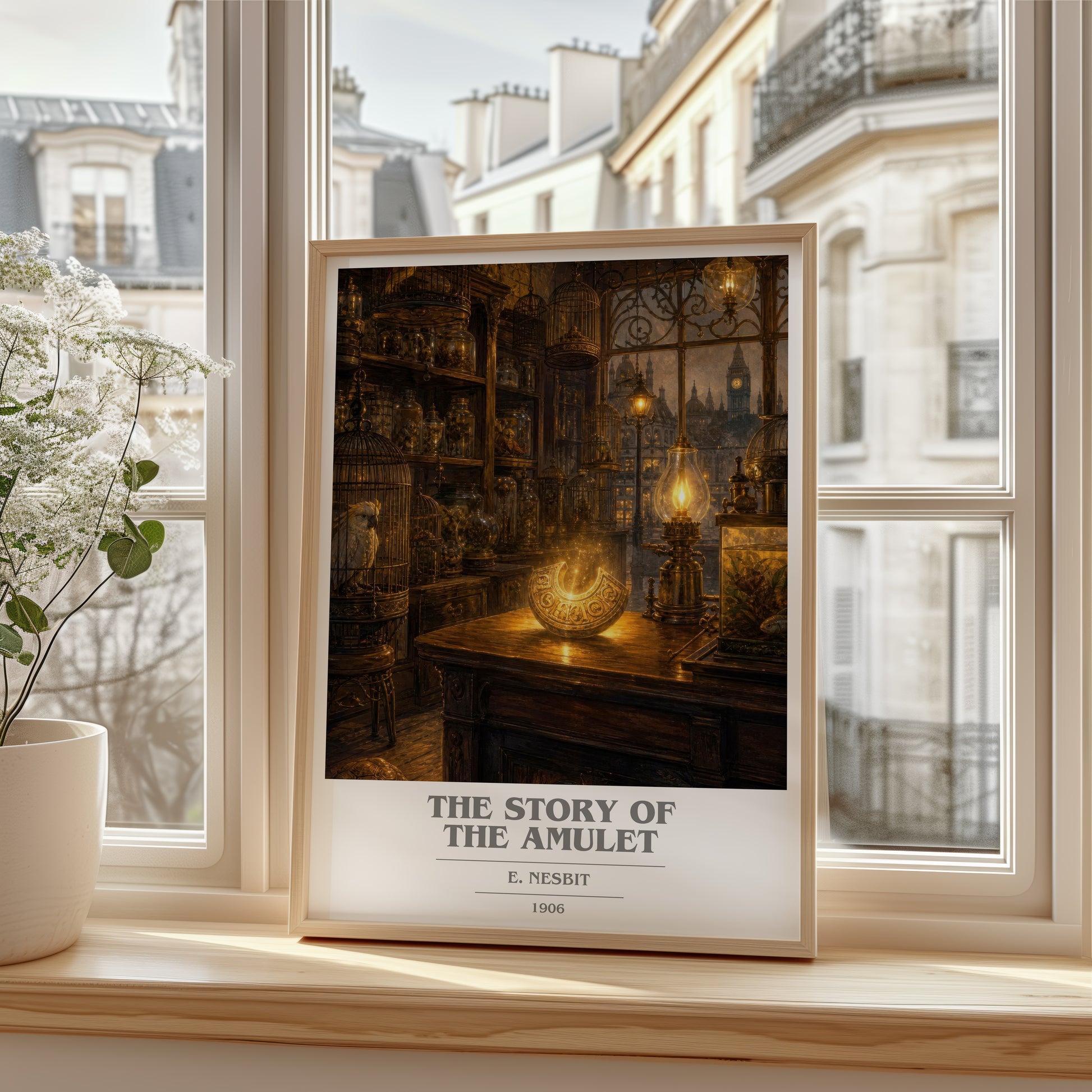 The Story Of The Amulet book cover poster colour and style options – E. Nesbit book art