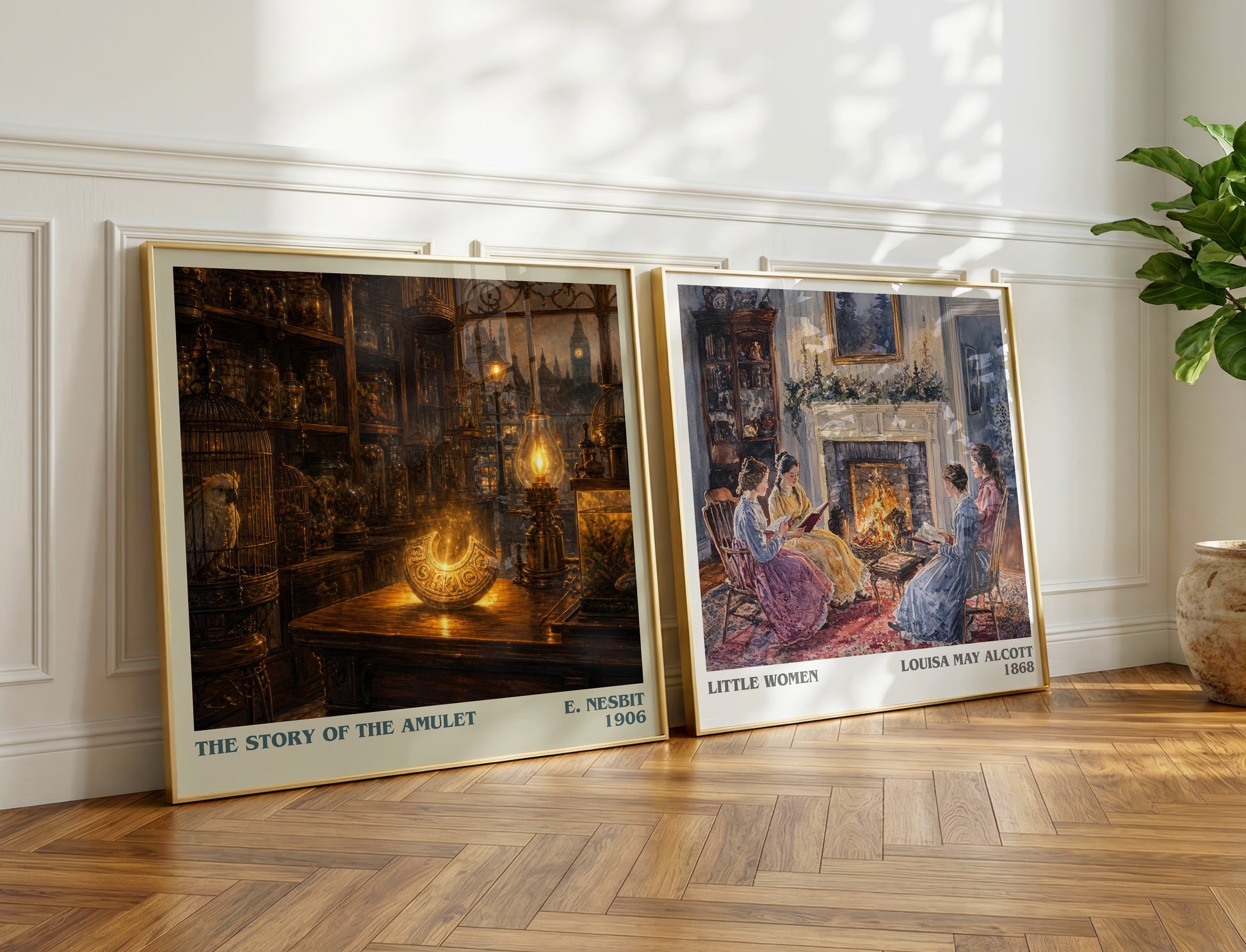 The Story Of The Amulet literary print on bookshelf – E. Nesbit fan gift