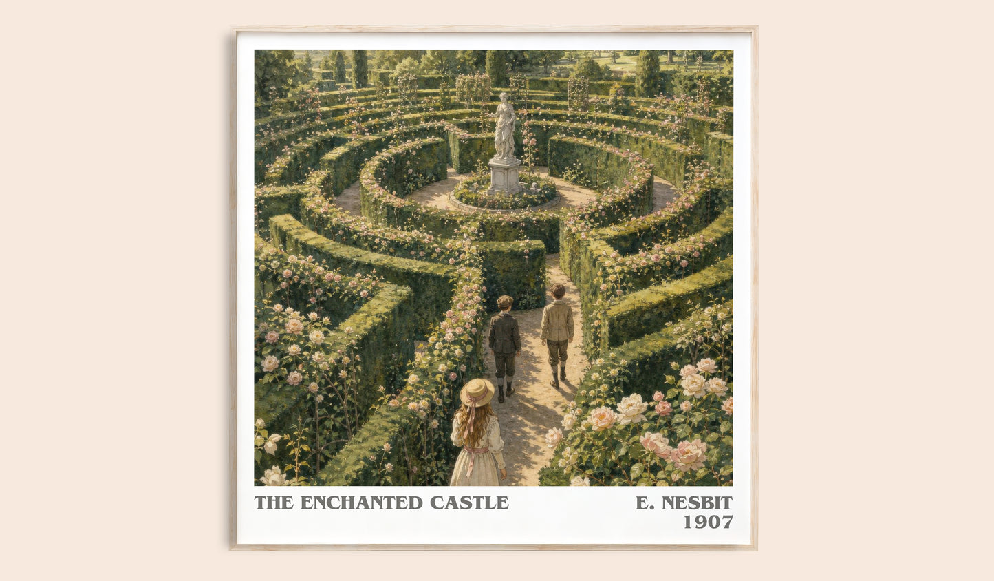 The Enchanted Castle literary book poster by E. Nesbit – framed literary art print