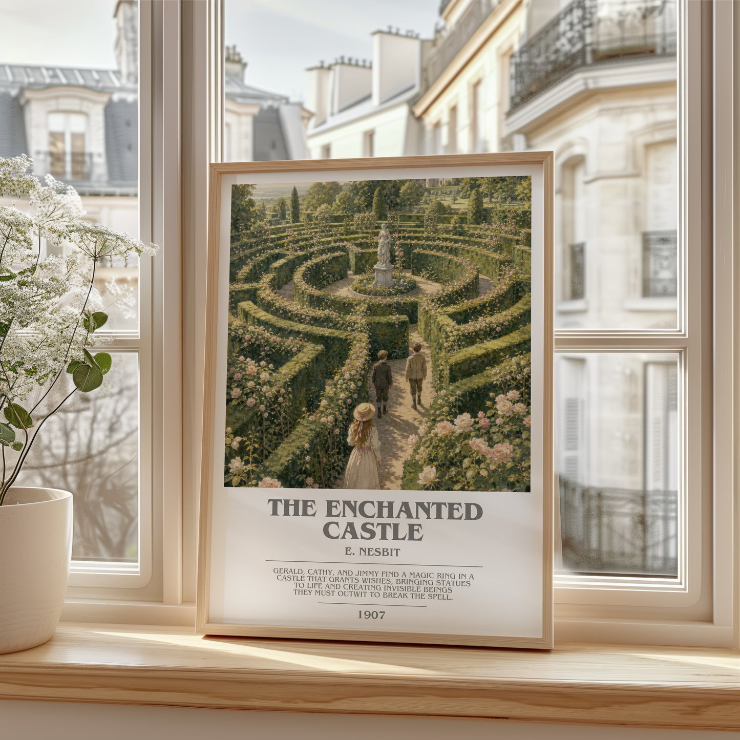 The Enchanted Castle bookish poster colour and style options – E. Nesbit book art