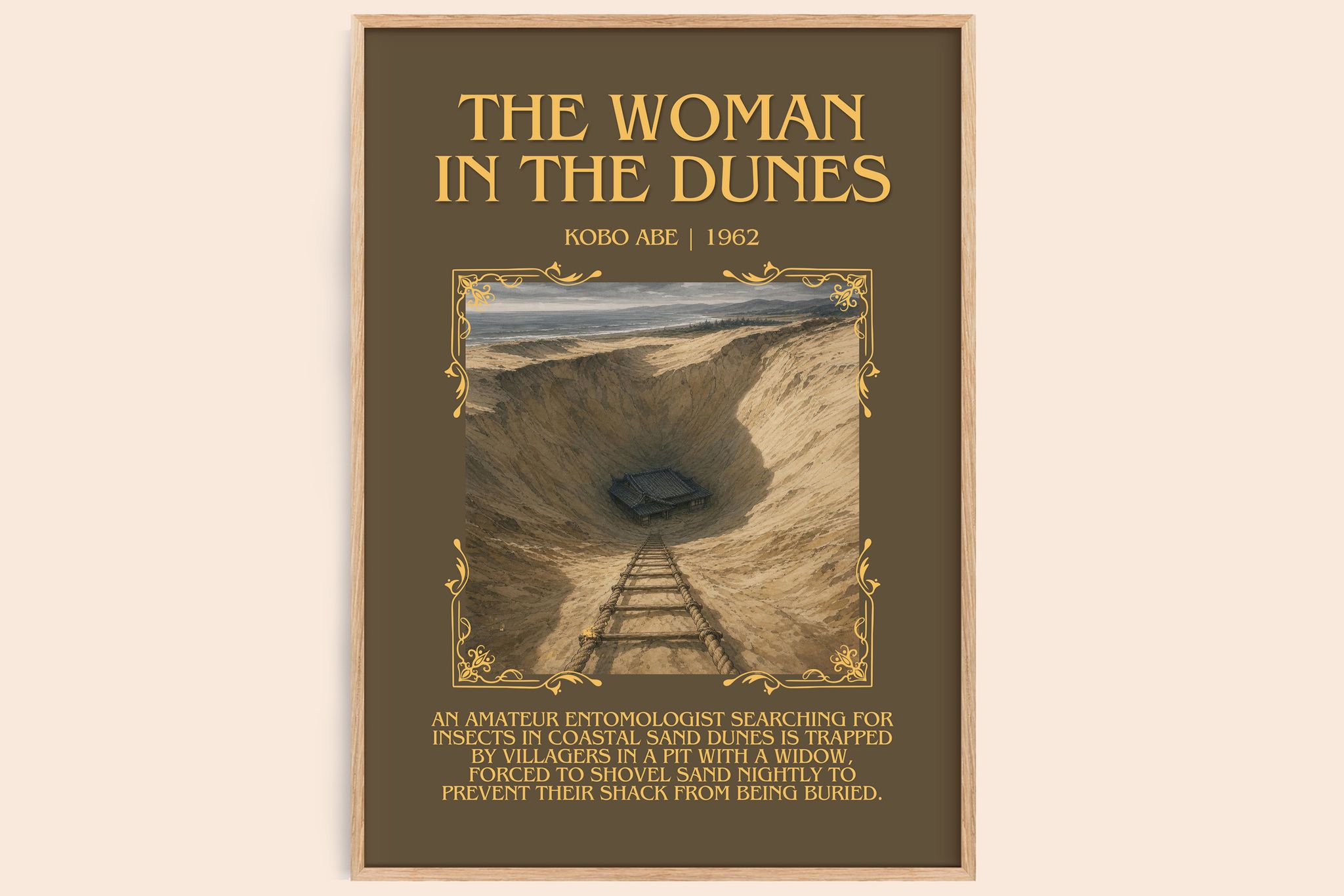 The Woman in the Dunes Minimalist Book Poster by Kobo Abé