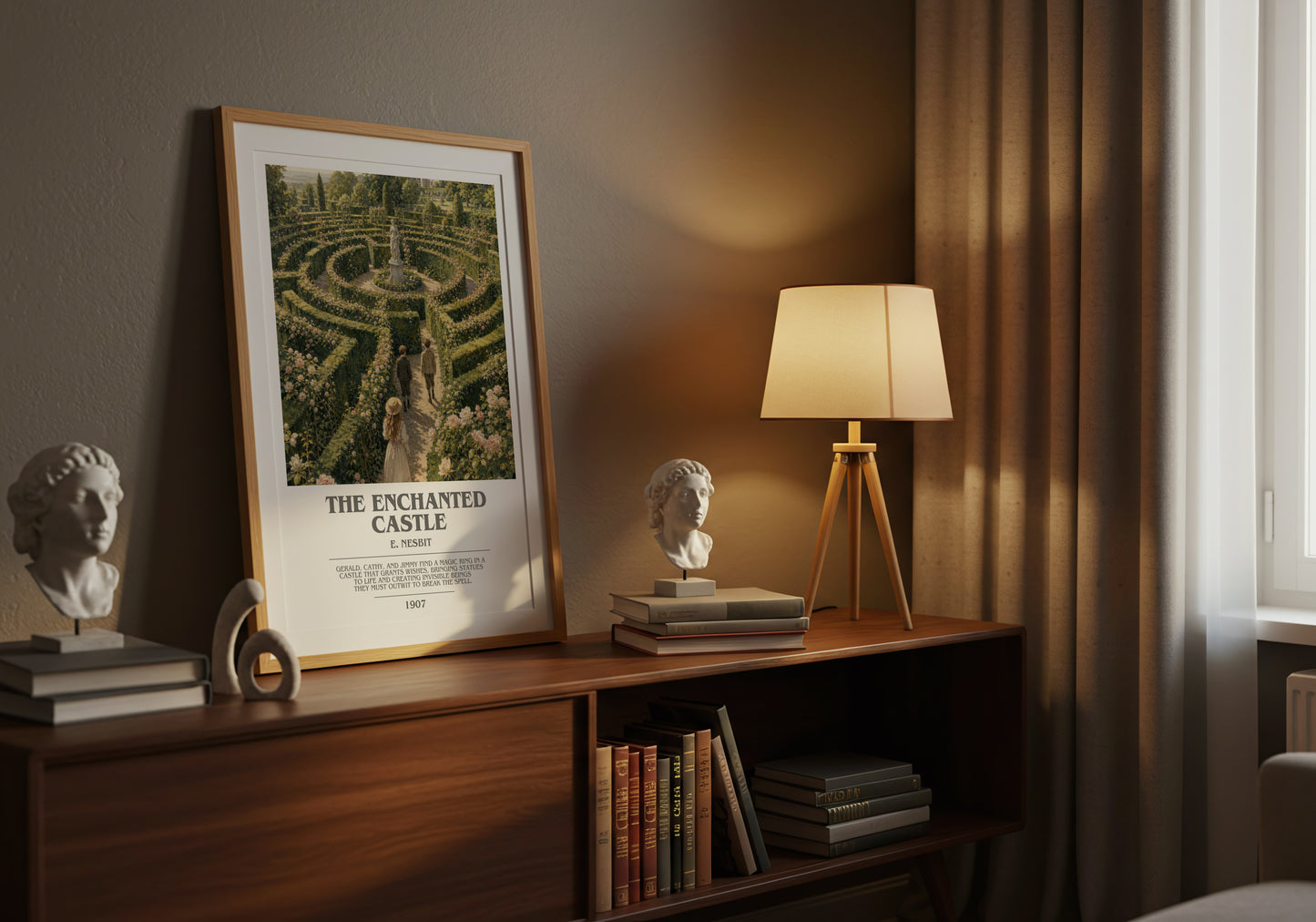 The Enchanted Castle bookish book poster framed on wall – childrens wall art