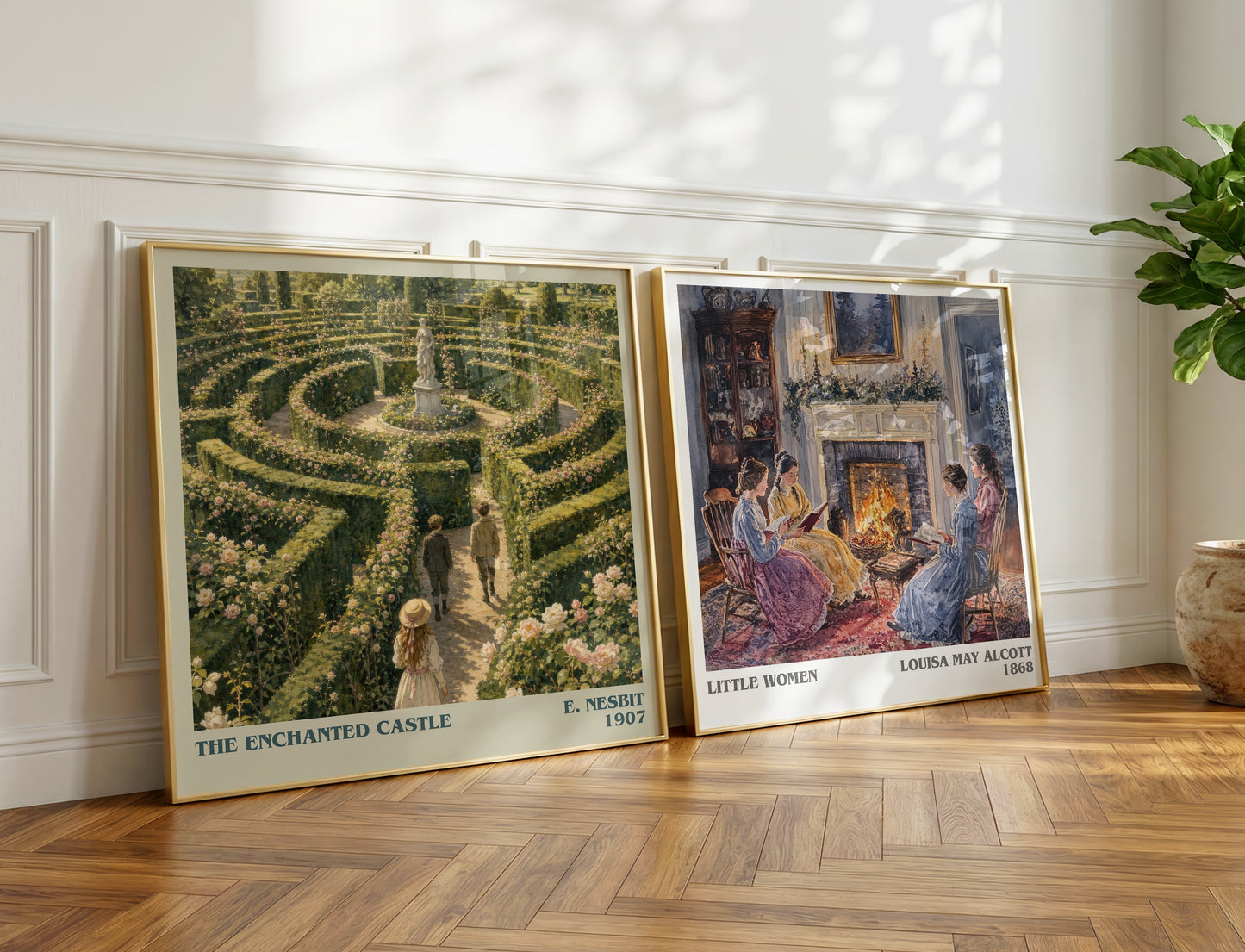 The Enchanted Castle literary print on bookshelf – E. Nesbit fan gift