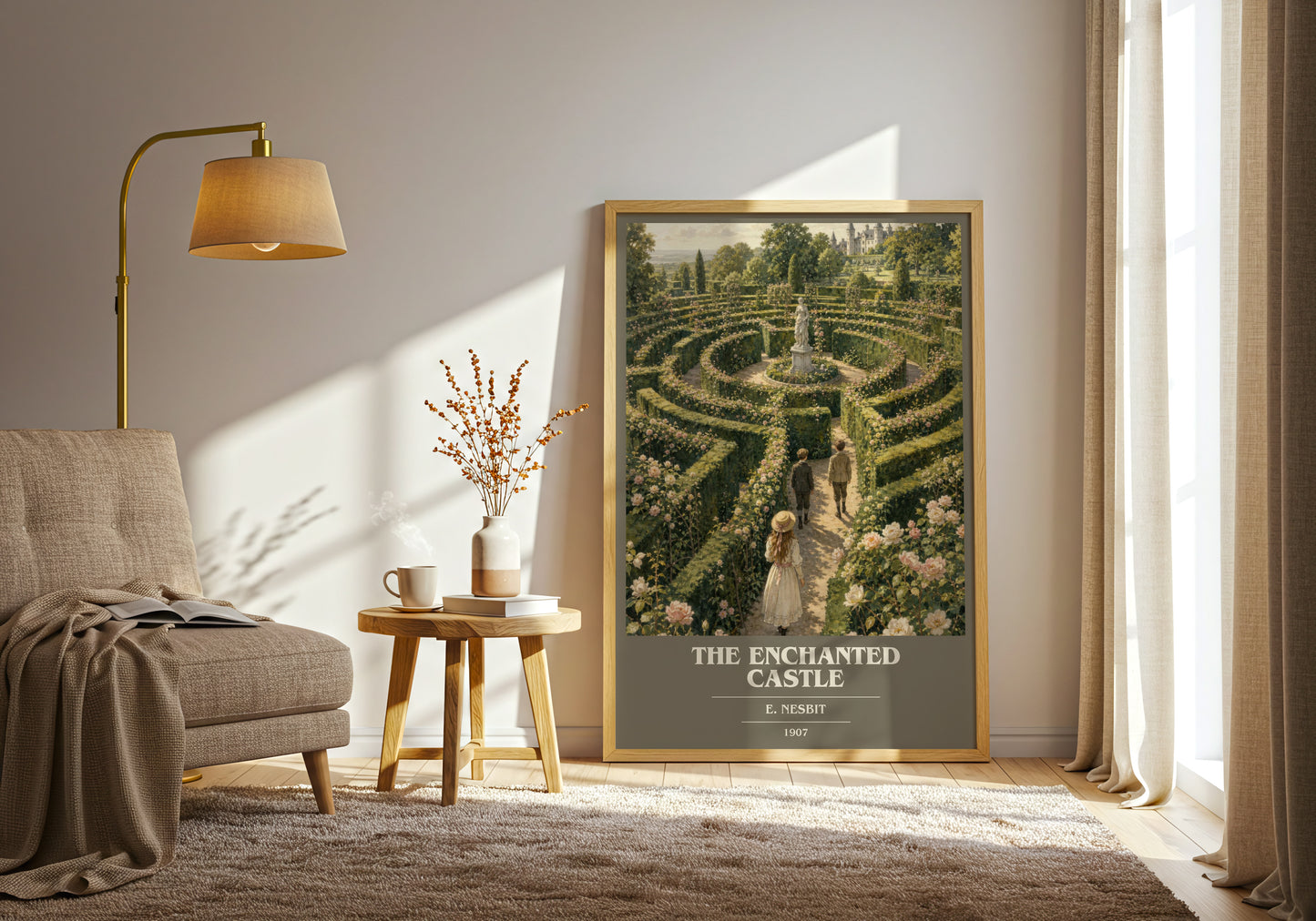 The Enchanted Castle book cover print on bookshelf – E. Nesbit fan gift