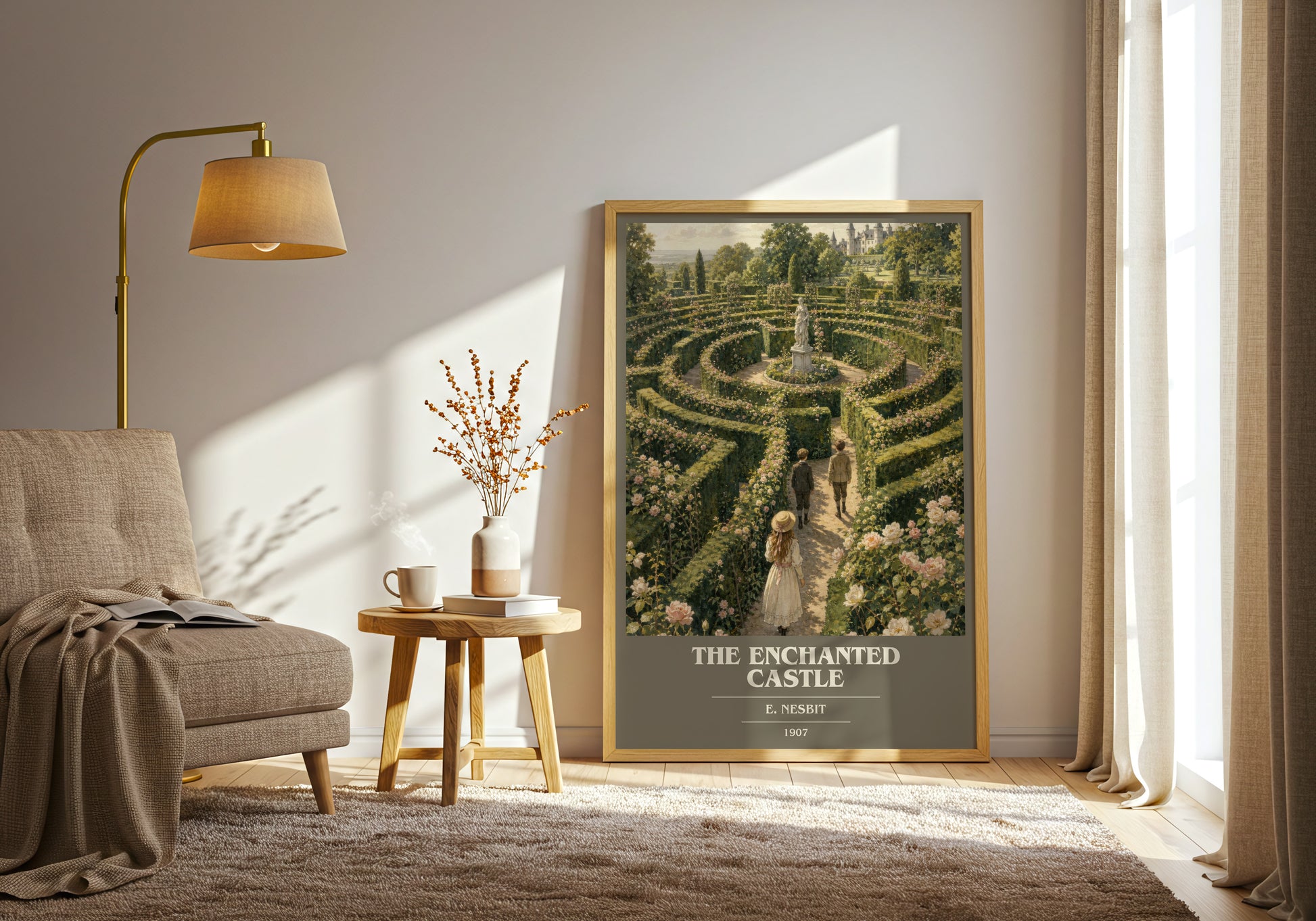 The Enchanted Castle book cover print on bookshelf – E. Nesbit fan gift