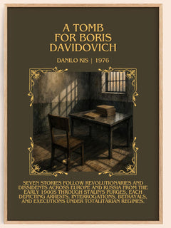 A Tomb for Boris Davidovich Minimalist Book Poster by Danilo Kiš – book poster