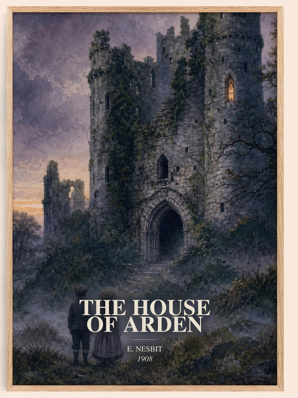 The House Of Arden watercolour book poster by E. Nesbit – framed literary art print