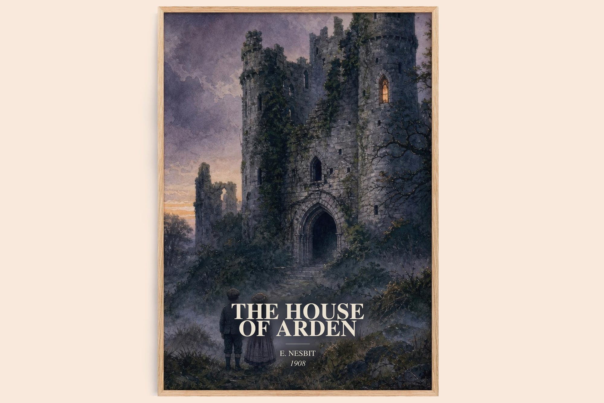 The House Of Arden watercolour book poster by E. Nesbit – framed literary art print