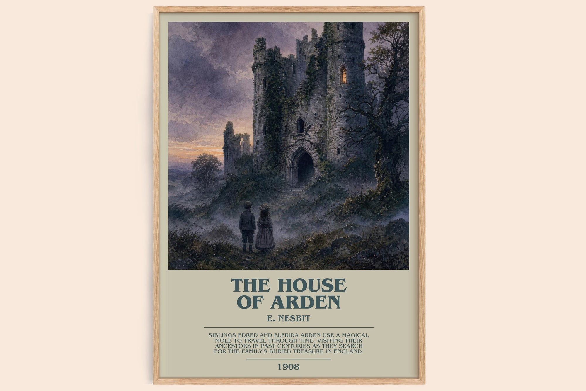 The House Of Arden bookish book poster by E. Nesbit – framed literary art print