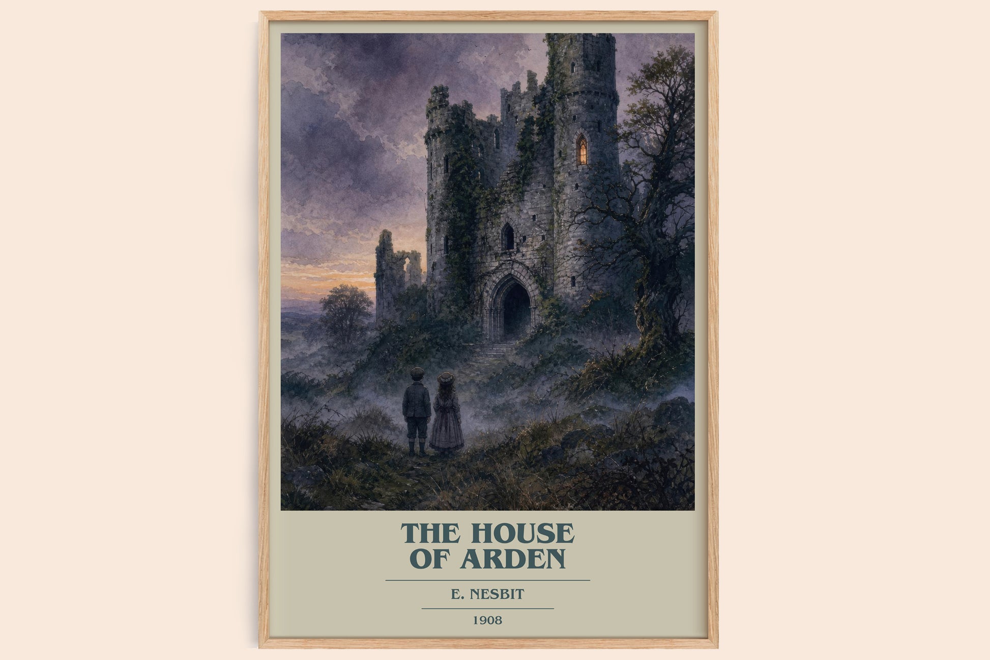 The House Of Arden book cover book poster by E. Nesbit – framed literary art print