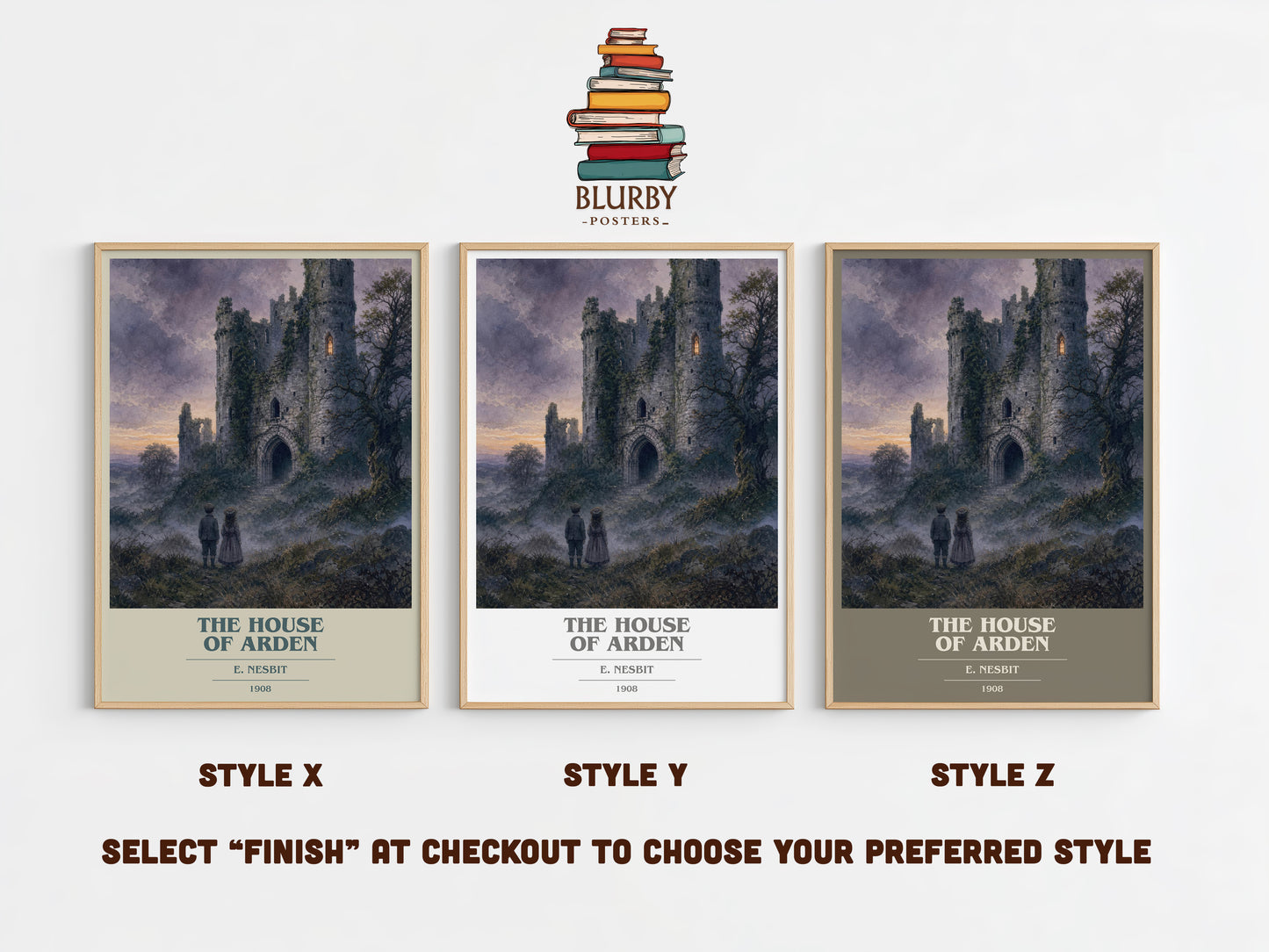 The House Of Arden book cover print in frame leaning in hallway – childrens wall art