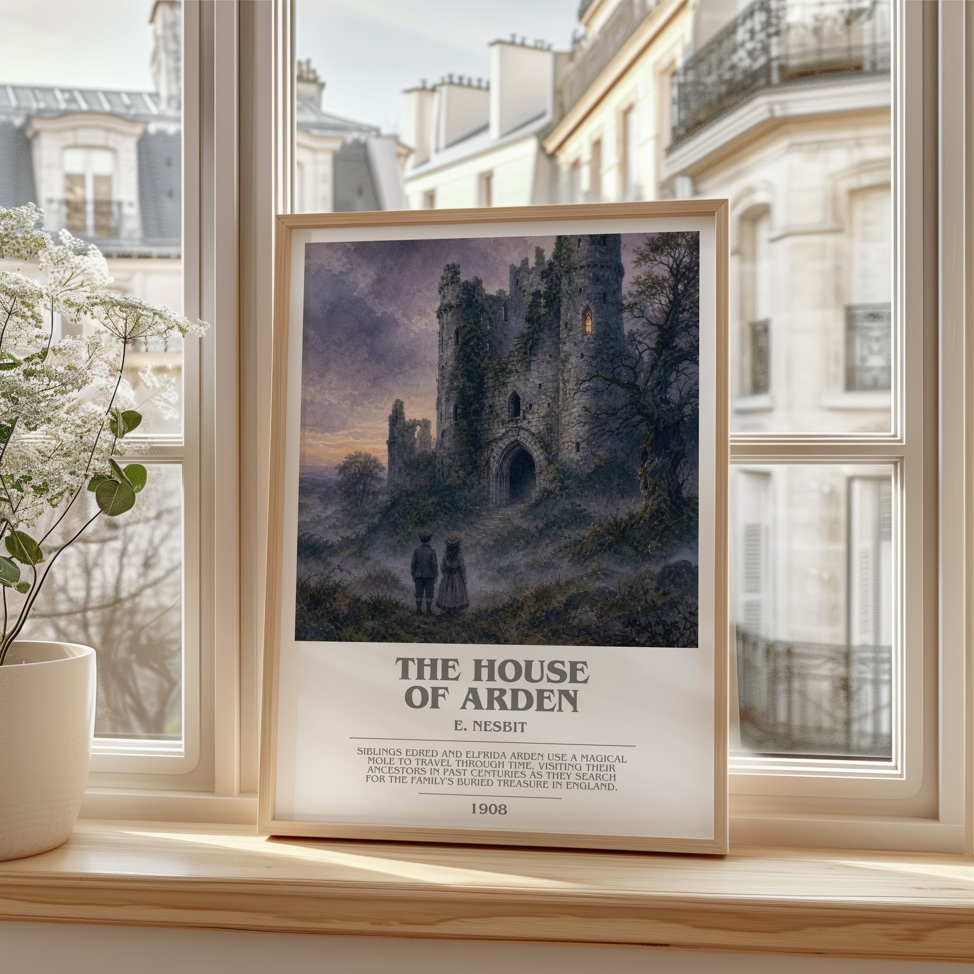 The House Of Arden bookish poster colour and style options – E. Nesbit book art