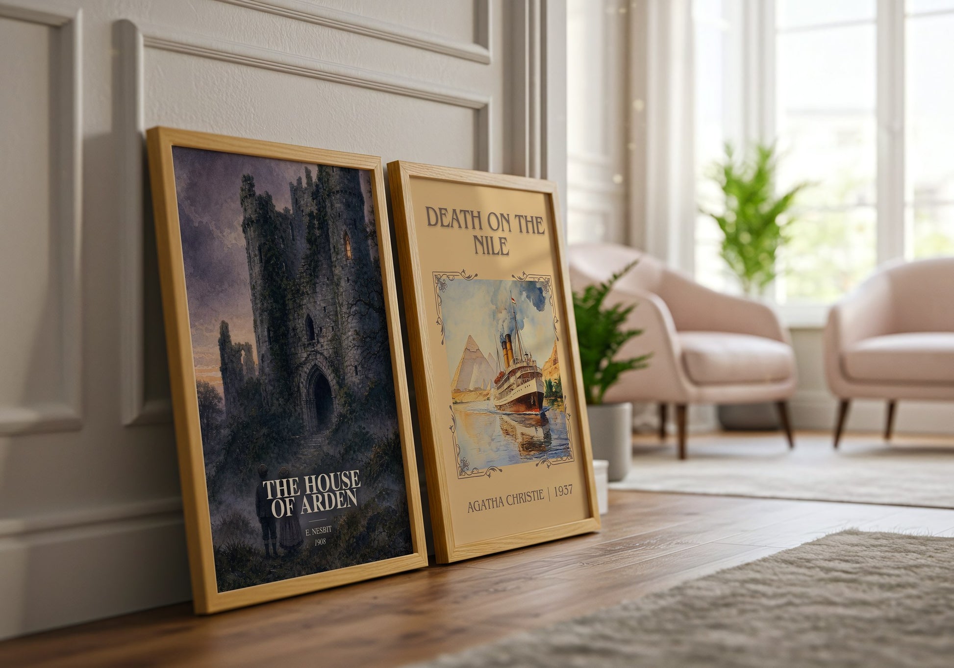 The House Of Arden watercolour print framed by window – literary home decor
