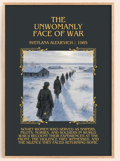 Unwomanly Face Of War Minimalist Book Poster by Svetlana Alexievich – book poster