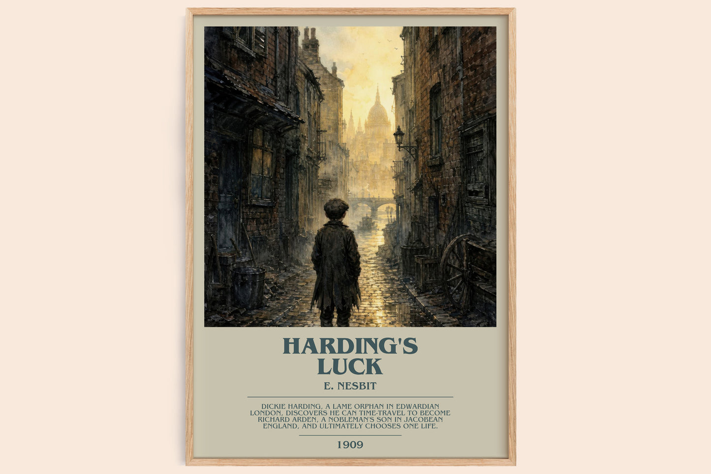 Harding'S Luck bookish book poster by E. Nesbit – framed literary art print