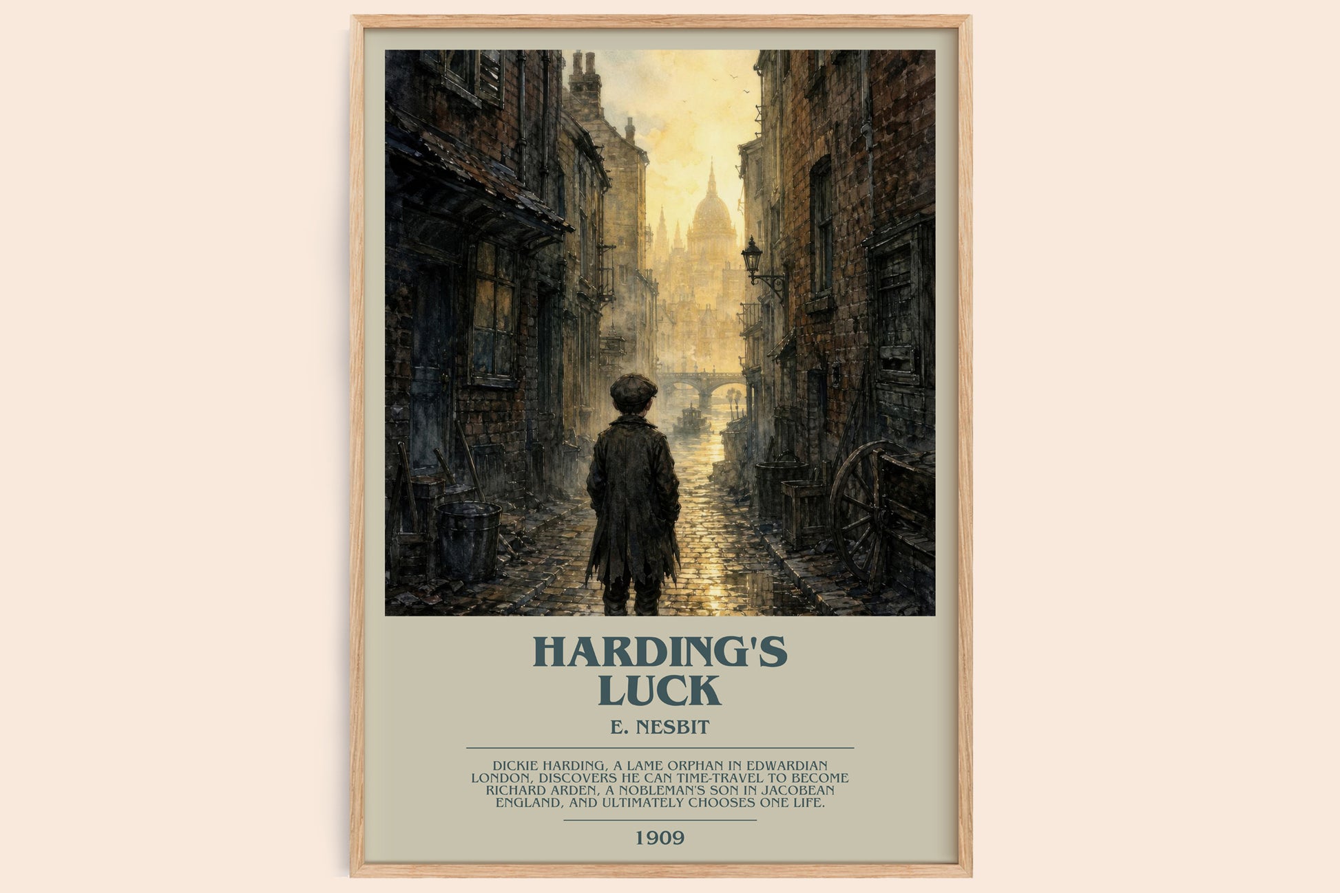 Harding'S Luck bookish book poster by E. Nesbit – framed literary art print
