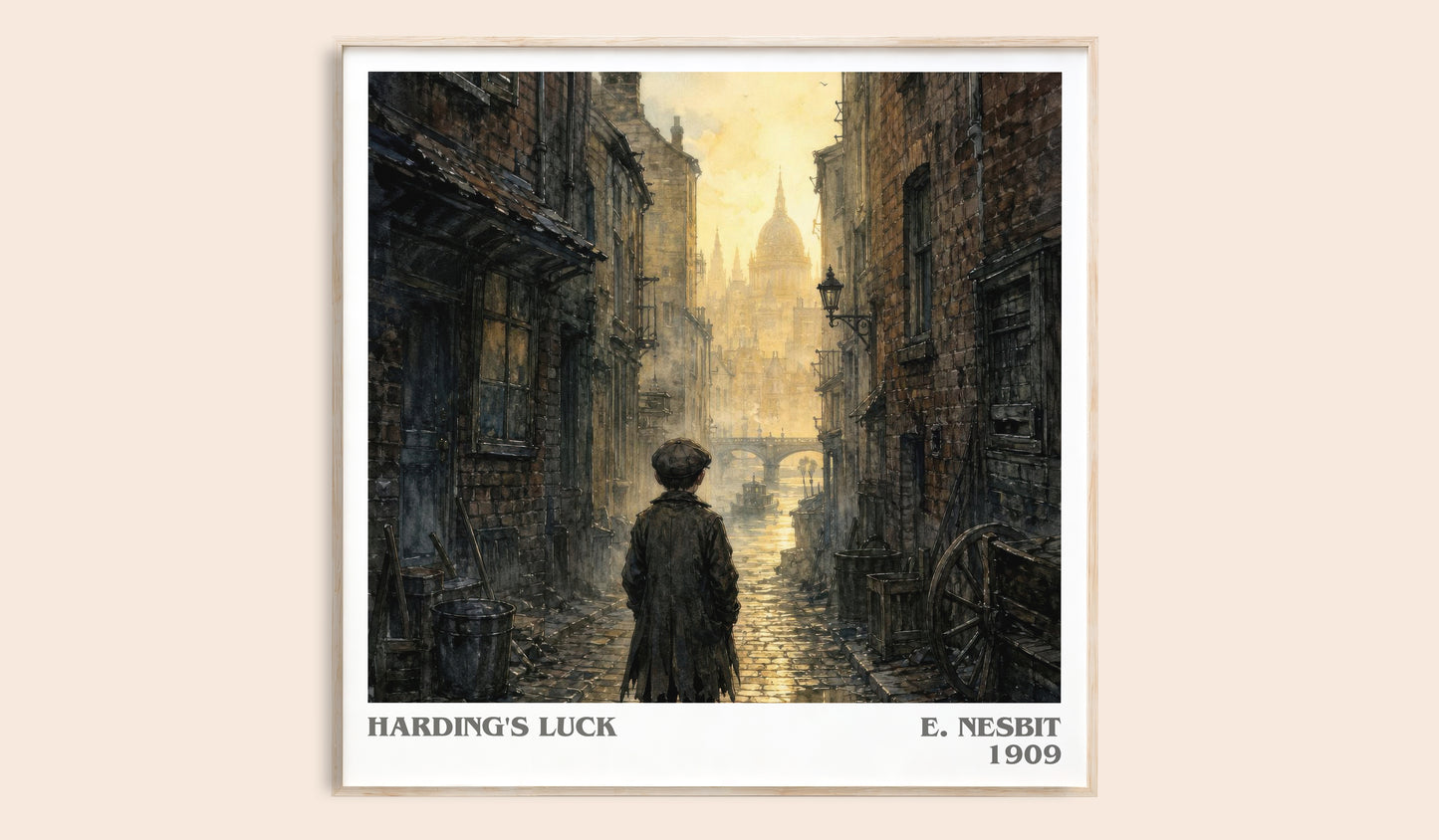 Harding'S Luck literary book poster by E. Nesbit – framed literary art print