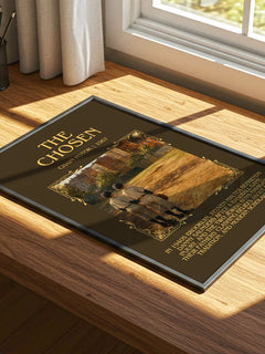 The Chosen Minimalist Book Poster by Chaim Potok – print on a sunlit desk