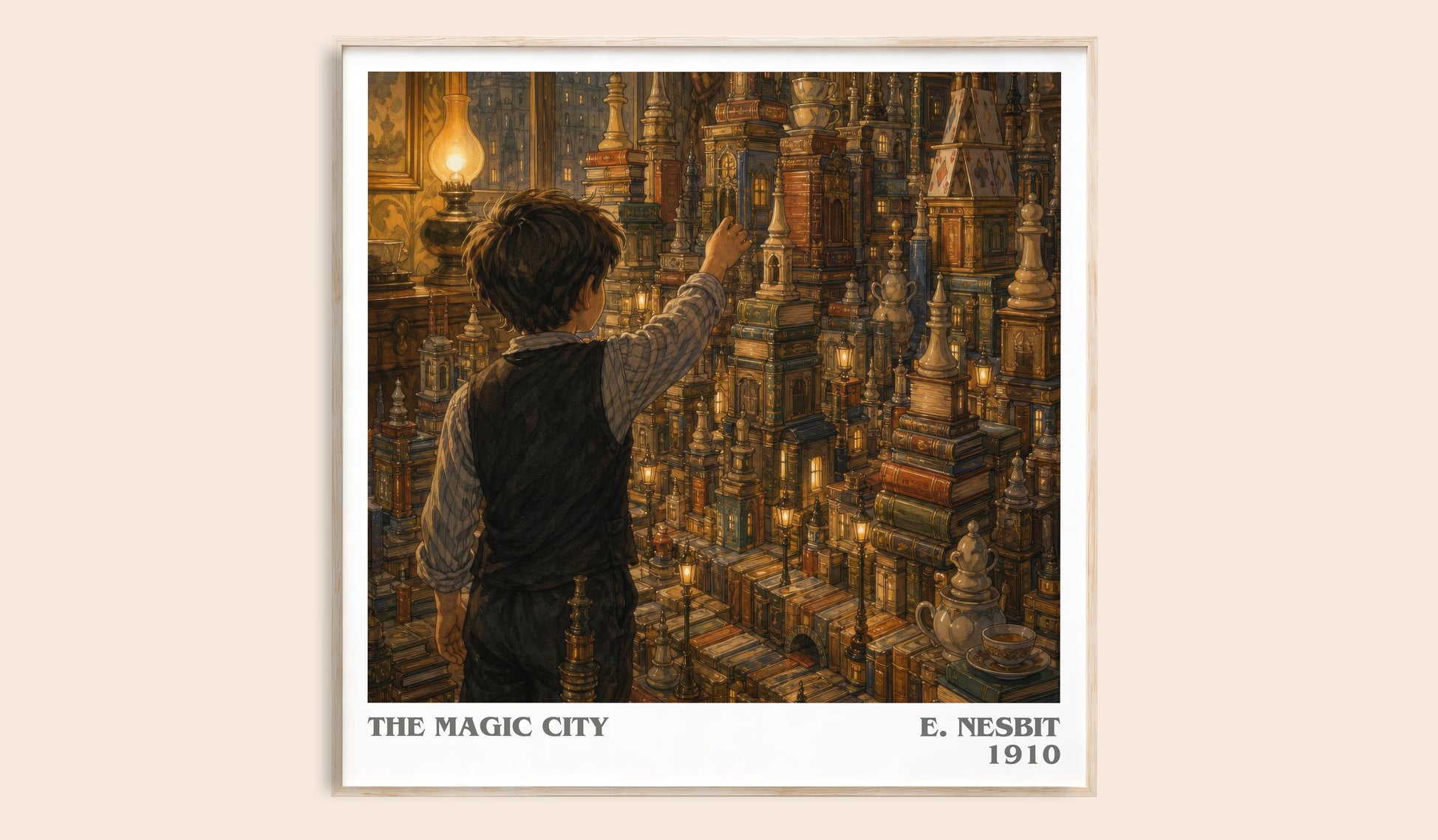 The Magic City literary book poster by E. Nesbit – framed literary art print