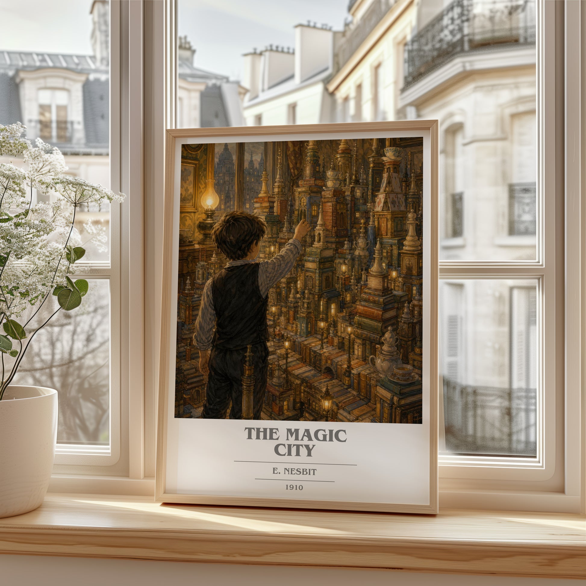 The Magic City book cover poster colour and style options – E. Nesbit book art