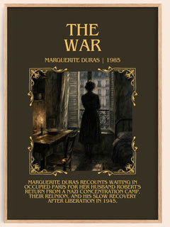 The War Minimalist Book Poster by Marguerite Duras – book poster