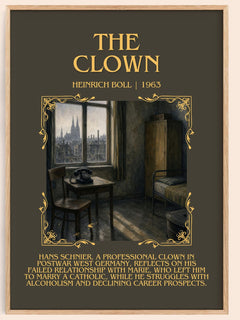 The Clown Minimalist Book Poster by Heinrich Böll – book poster
