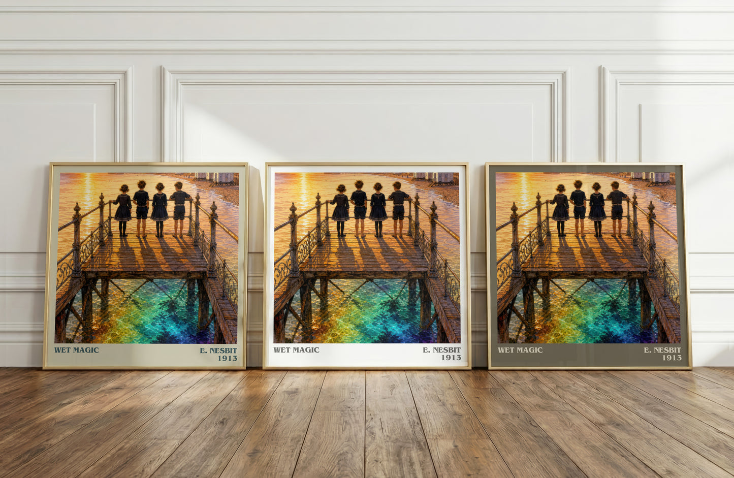 Wet Magic literary art print colour and style options – E. Nesbit book art