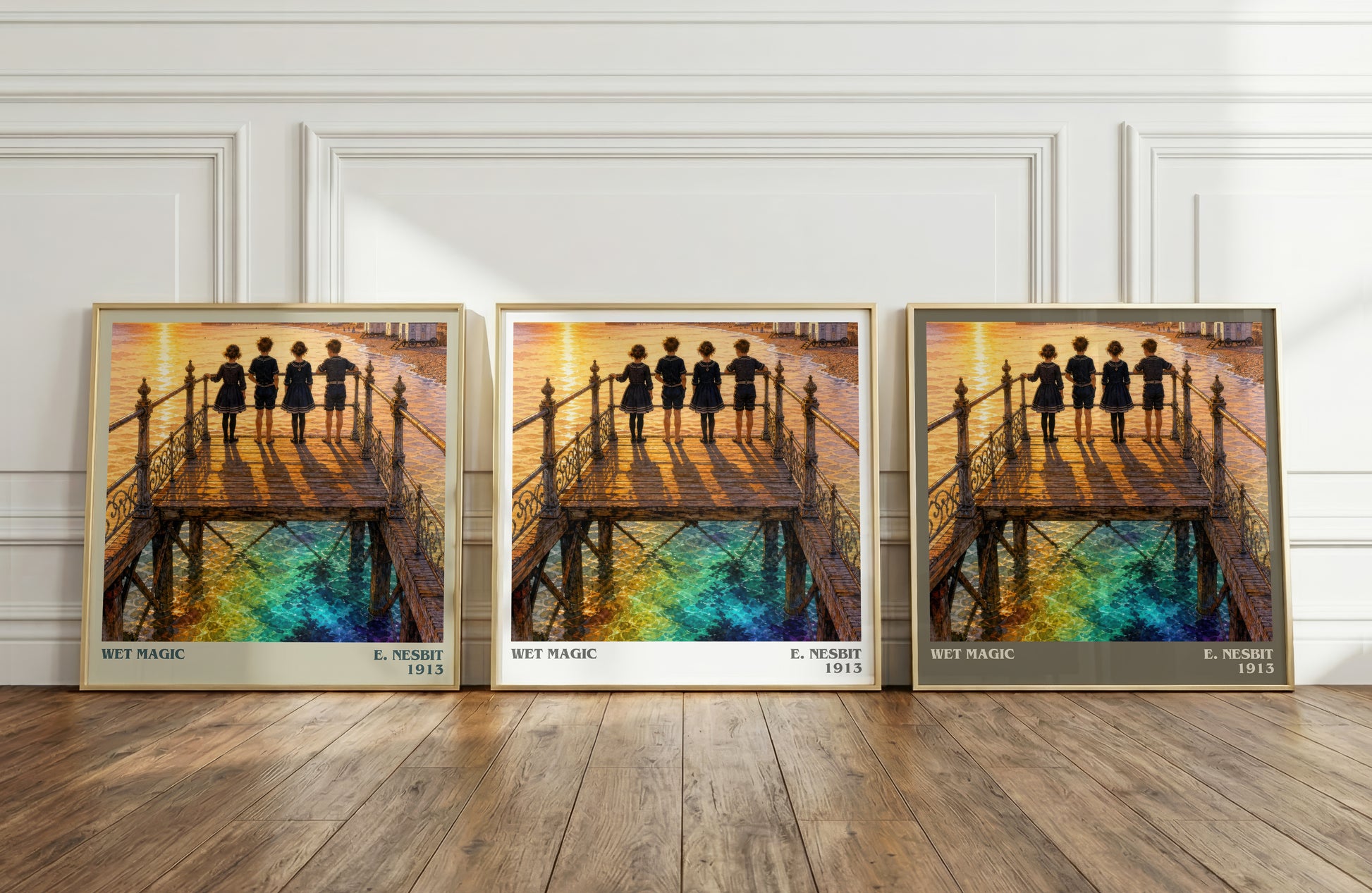 Wet Magic literary art print colour and style options – E. Nesbit book art
